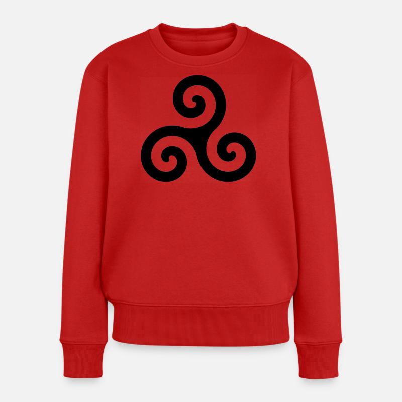 Triskell - Frauen Premium Bio Pullover - Rot