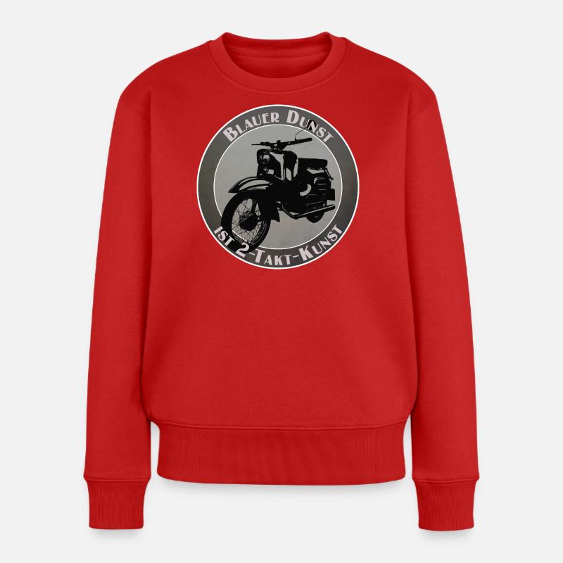 Blauer Dunst ist 2-Takt-Kunst - Frauen Premium Bio Pullover - Rot