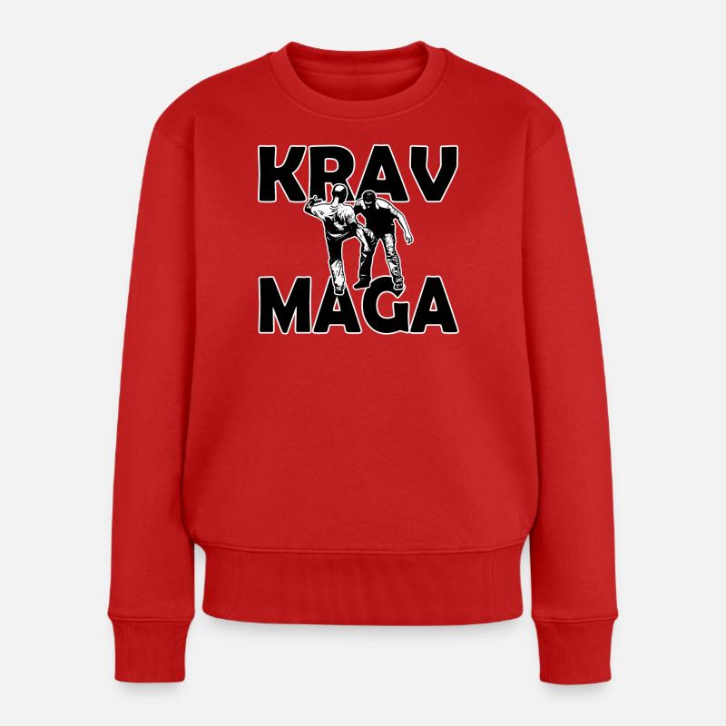 Krav Maga - Frauen Premium Bio Pullover - Rot