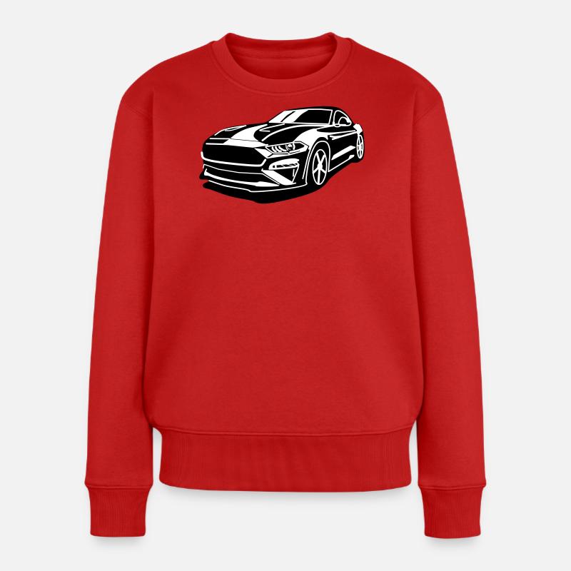 Sportwagen Silhouettenkunst - Frauen Premium Bio Pullover - Rot