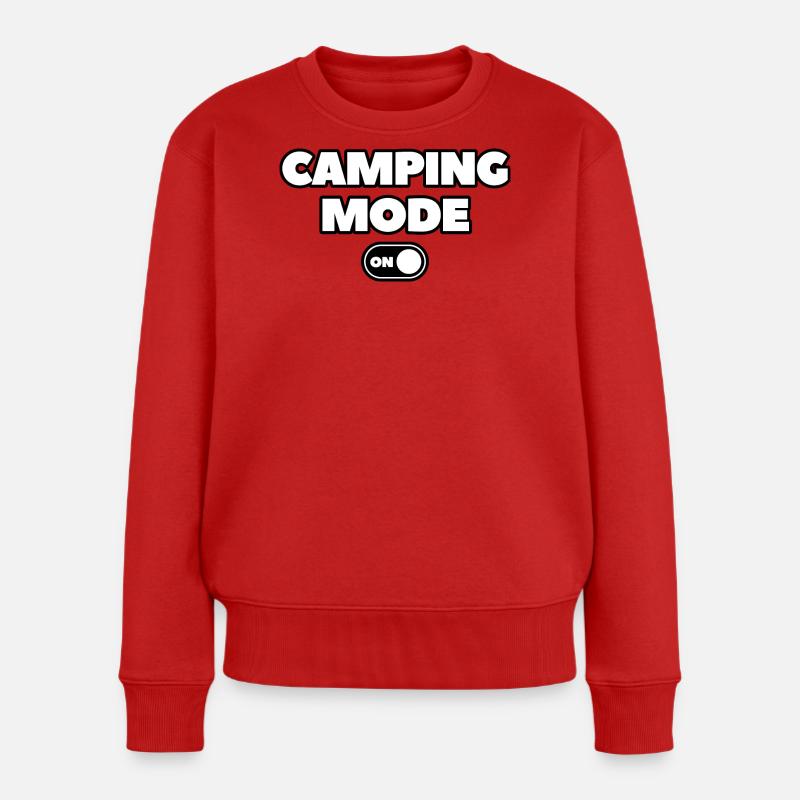 Camping mode on - Pull Premium bio Femme - rouge