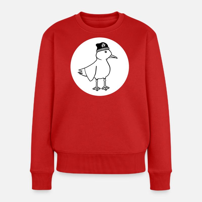 Möwe Anarchie – Freche maritim Hipster Küstenkunst - Frauen Premium Bio Pullover - Rot