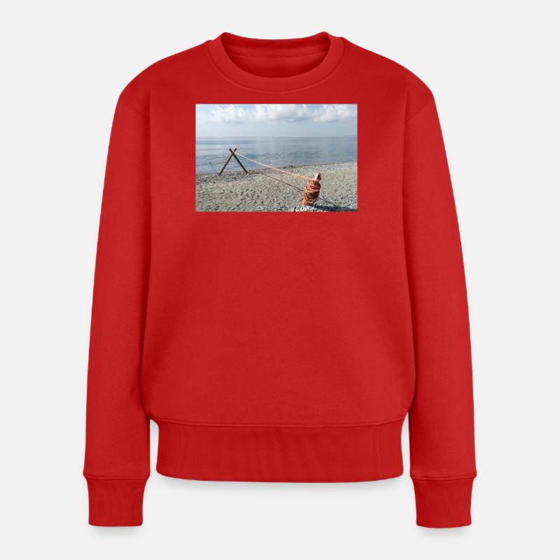 Meeresseil auf See - Frauen Premium Bio Pullover - Rot