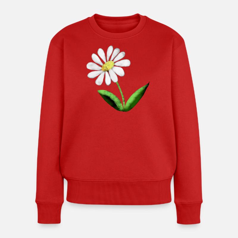 Stolze Marguerite - Frauen Premium Bio Pullover - Rot