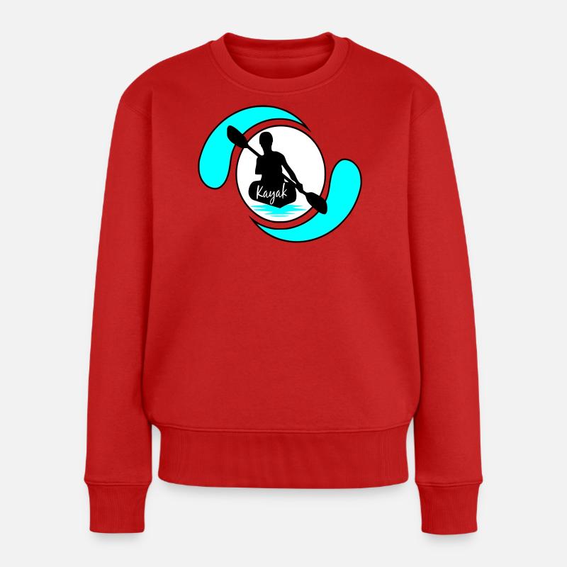 Kajak - Frauen Premium Bio Pullover - Rot