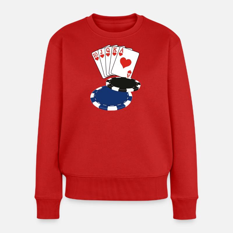 Poker - Frauen Premium Bio Pullover - Rot