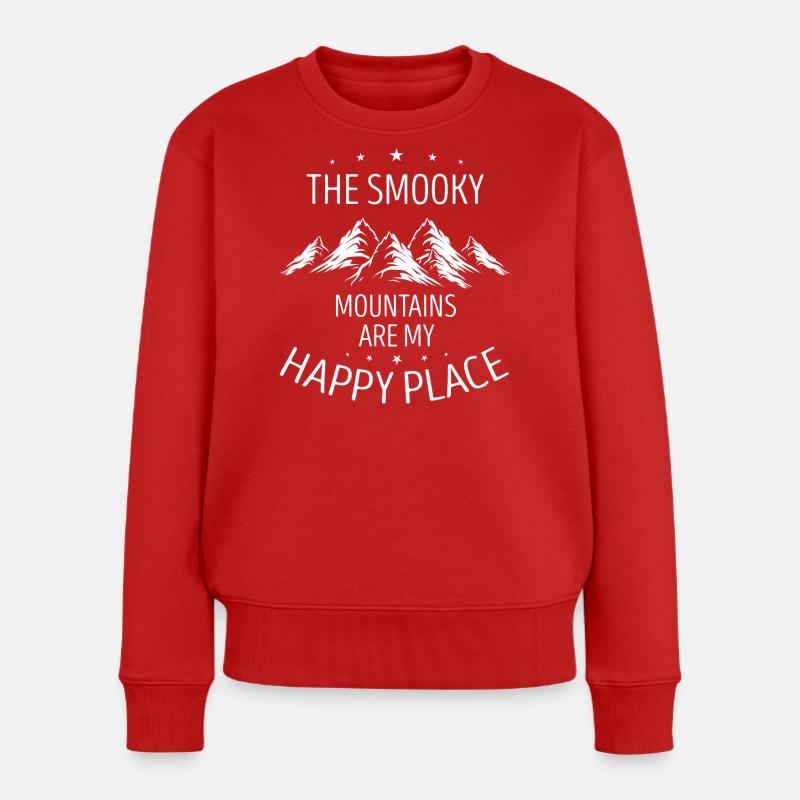 Berge - Mountains Happy Place - Frauen Premium Bio Pullover - Rot