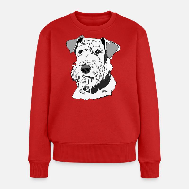Airedale Terrier - Frauen Premium Bio Pullover - Rot