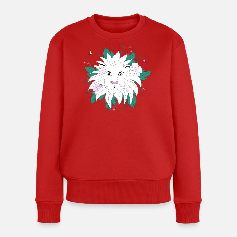 Lion botanique - Pull Premium bio Femme - rouge