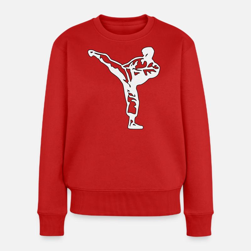 karate silber - Frauen Premium Bio Pullover - Rot