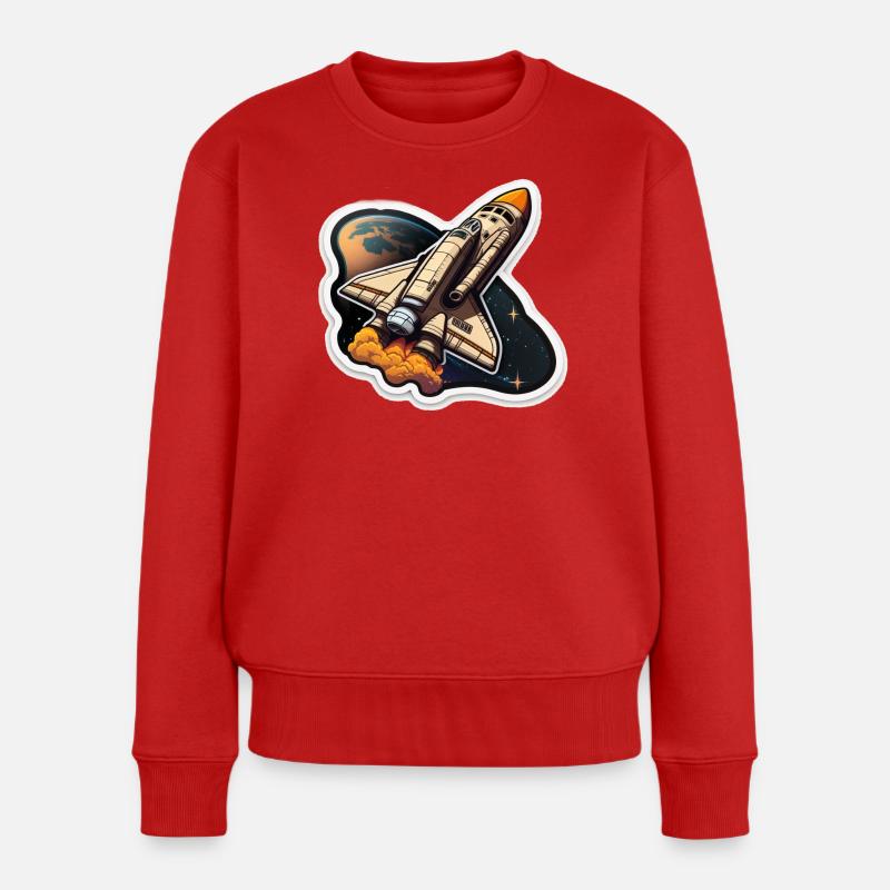 Fusée spatiale - Pull Premium bio Femme - rouge