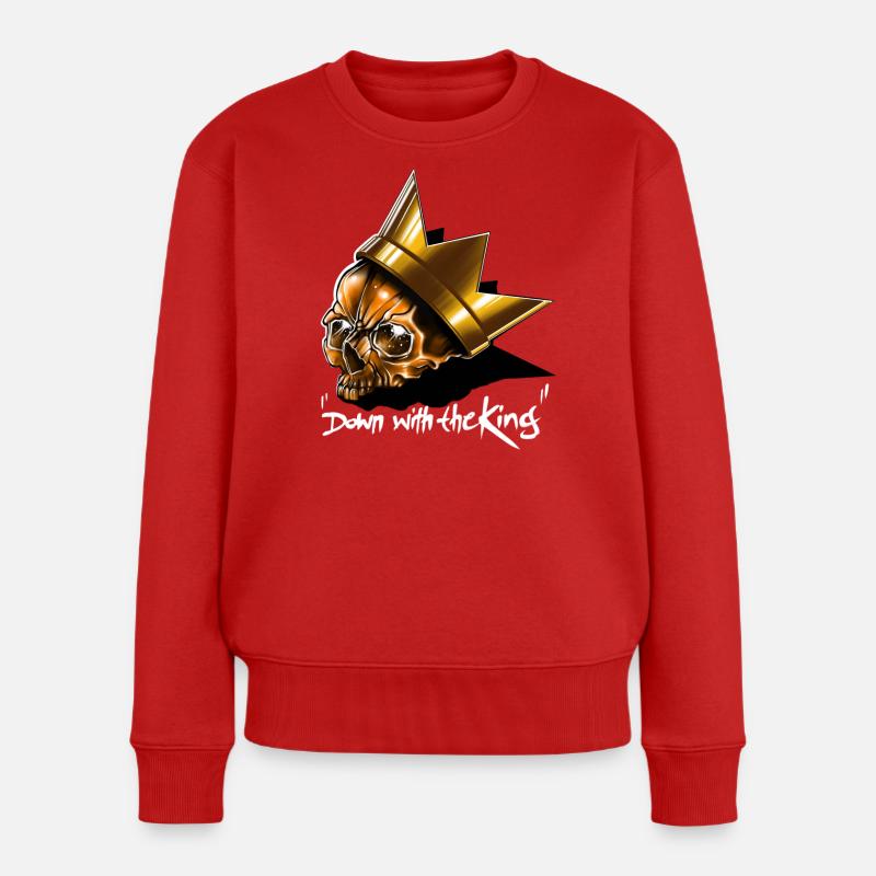 Down with the King - Frauen Premium Bio Pullover - Rot