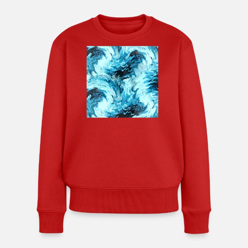 Eau Maritime Marbre Design - Pull Premium bio Femme - rouge