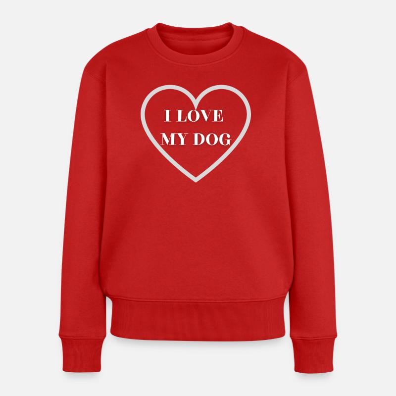J’AIME MON CHIEN - Pull Premium bio Femme - rouge