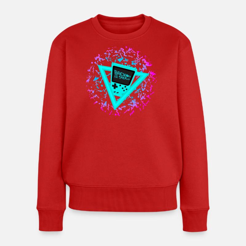 Back to the 90s - Frauen Premium Bio Pullover - Rot