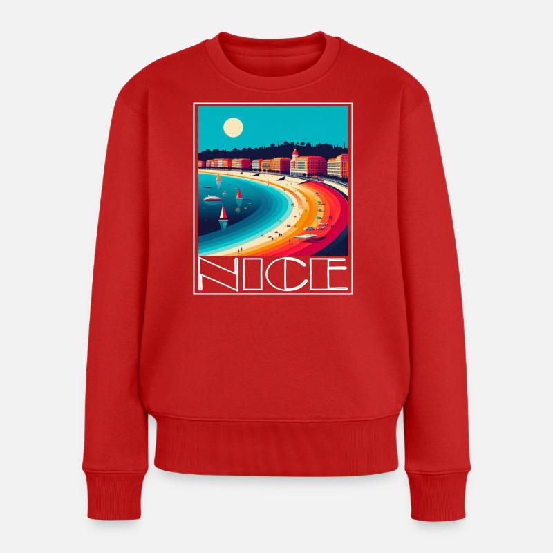 Côte Arc en Ciel Nice - Pull Premium bio Femme - rouge