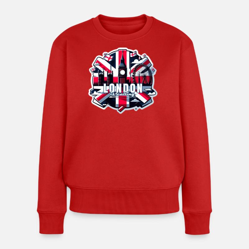 Londres vous appelle - Pull Premium bio Femme - rouge