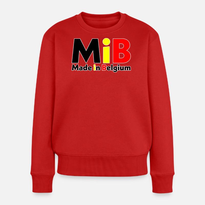 MiB — Made in Belgium Version 2024 - Frauen Premium Bio Pullover - Rot