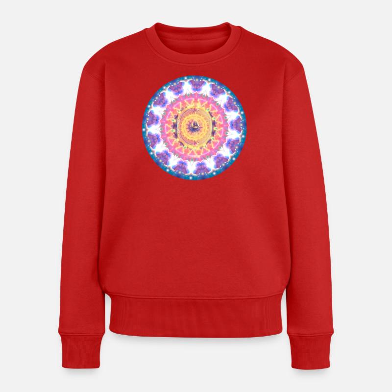 durga mandalas - Pull Premium bio Femme - rouge