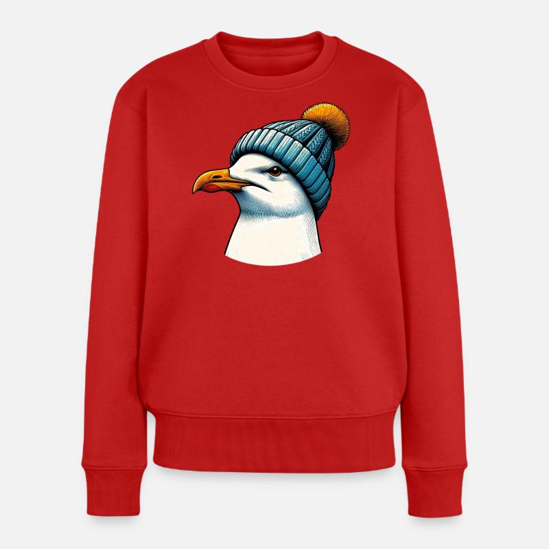 Möwe - Frauen Premium Bio Pullover - Rot
