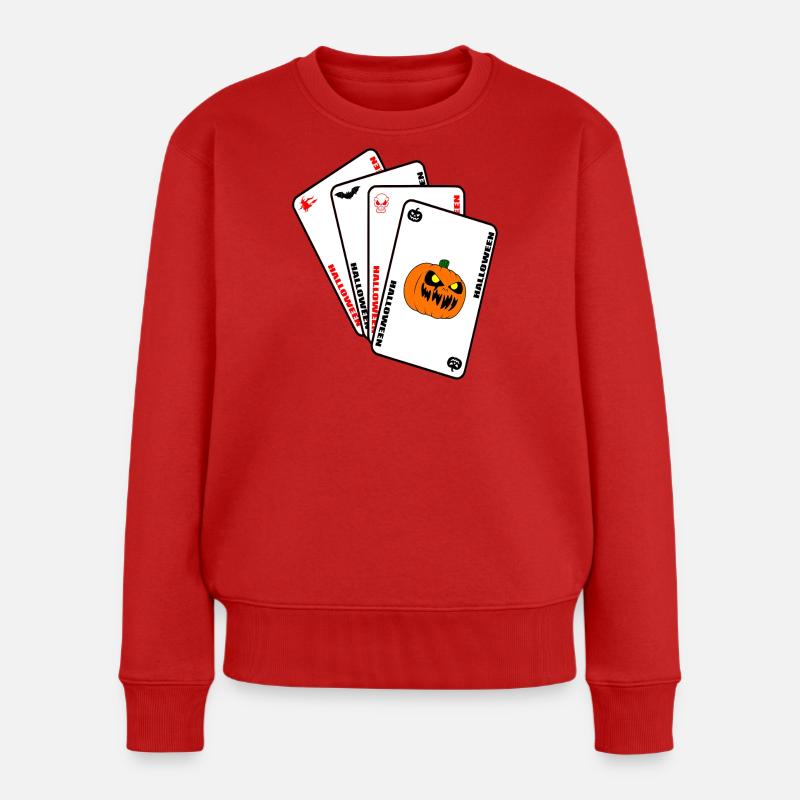 Halloween-Karten - Frauen Premium Bio Pullover - Rot