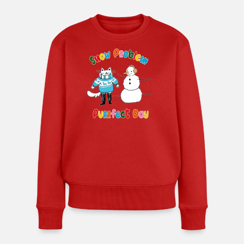 Problème de neige Journée parfaite - Pull Premium bio Femme - rouge