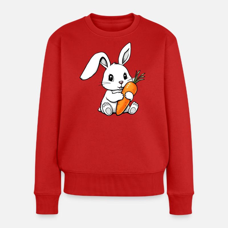Häschen - Frauen Premium Bio Pullover - Rot