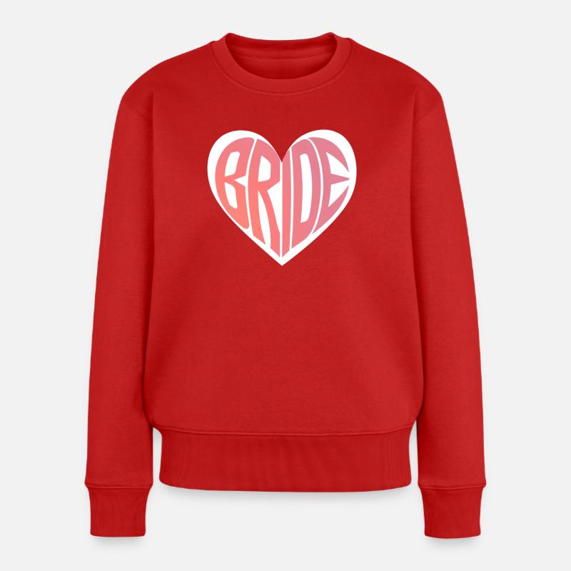 Team Bride Heart - Frauen Premium Bio Pullover - Rot