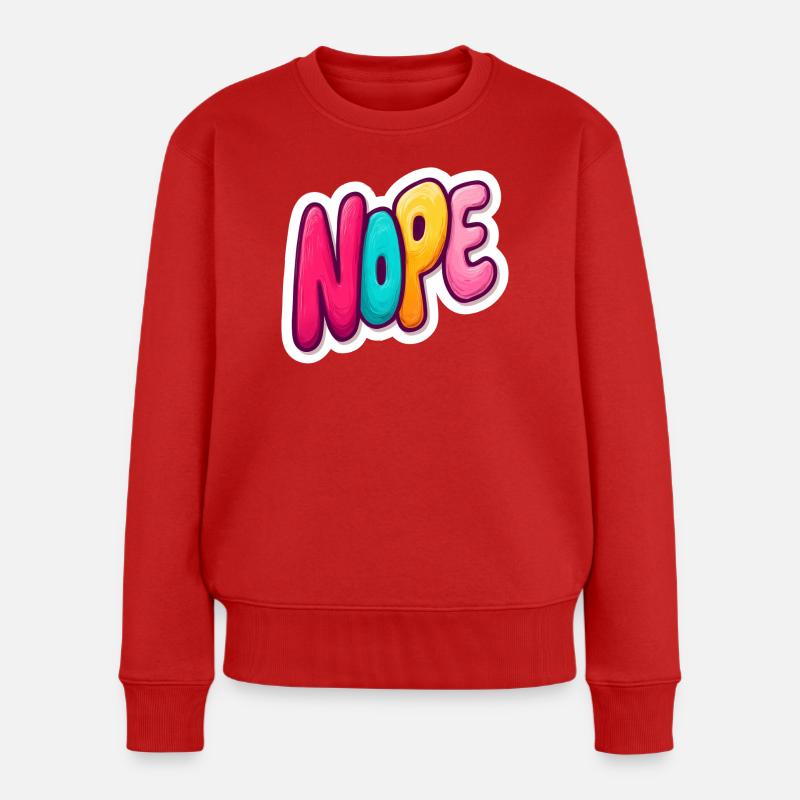 Nope - Frauen Premium Bio Pullover - Rot