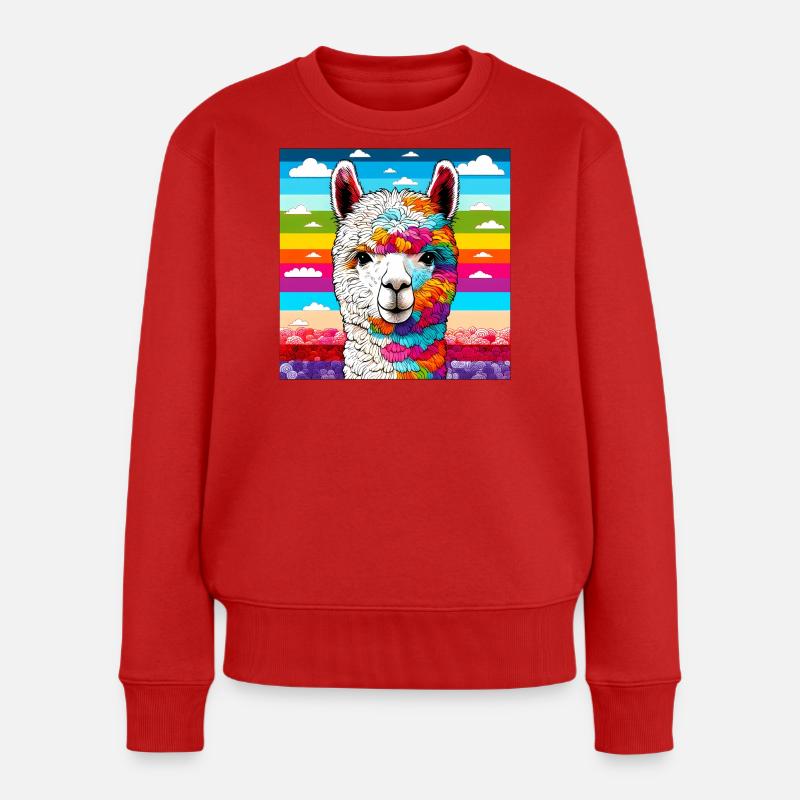Alpaka - Frauen Premium Bio Pullover - Rot