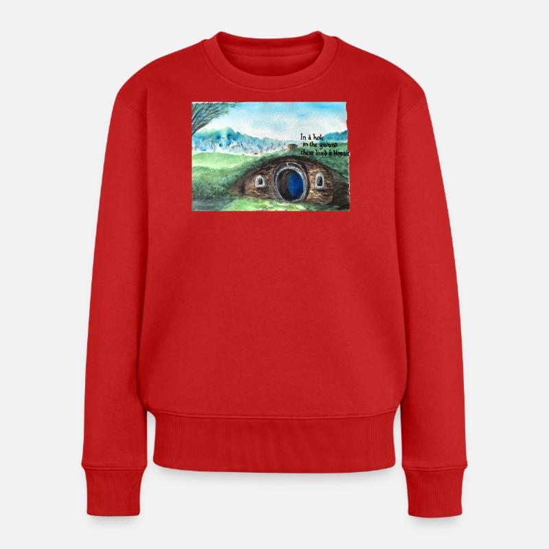 Tolkien Hole Landschaftskunst - Frauen Premium Bio Pullover - Rot