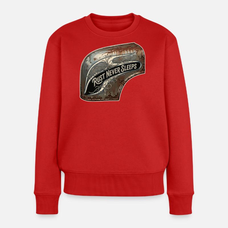 Rost nie schläft Metallkunst - Frauen Premium Bio Pullover - Rot