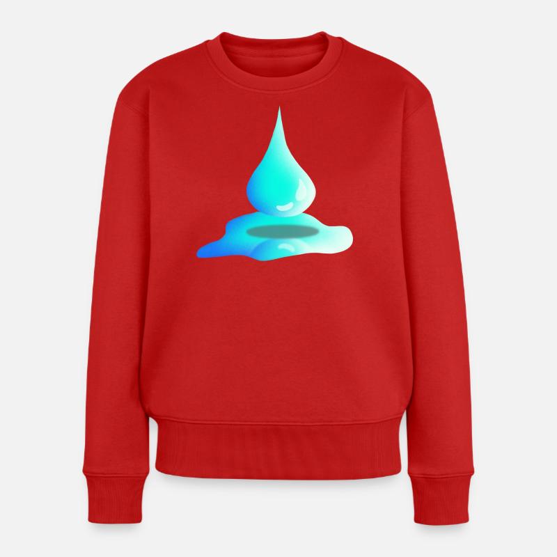 Gouttes d’eau | Eau | Nature - Pull Premium bio Femme - rouge
