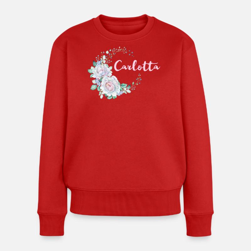 Für Carlotta - Frauen Premium Bio Pullover - Rot