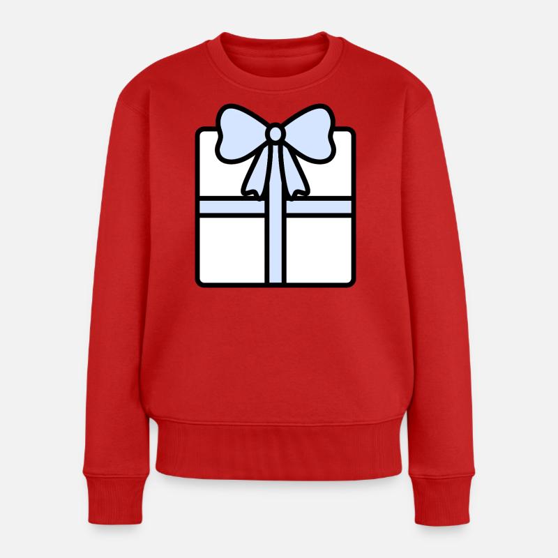 Boîte cadeau élégante avec ruban - Pull Premium bio Femme - rouge