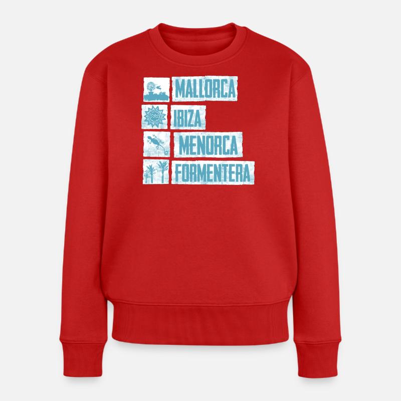 Inseln Balearen - Frauen Premium Bio Pullover - Rot