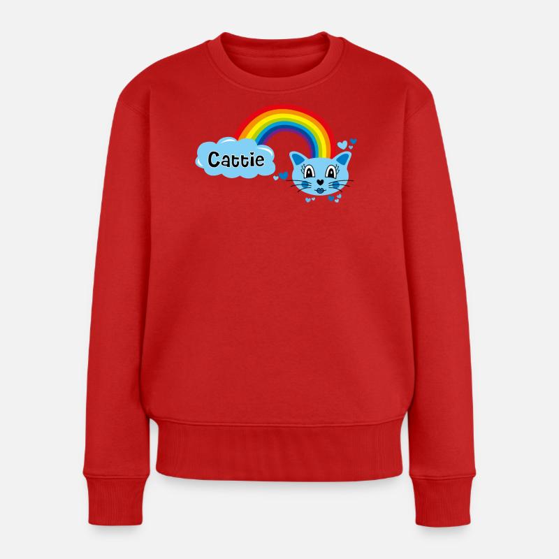Cattie süß von Helfspawn - Frauen Premium Bio Pullover - Rot