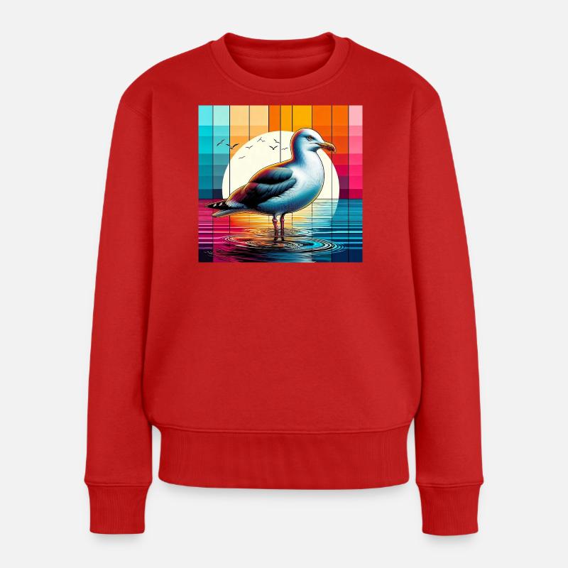 Möwe - Frauen Premium Bio Pullover - Rot