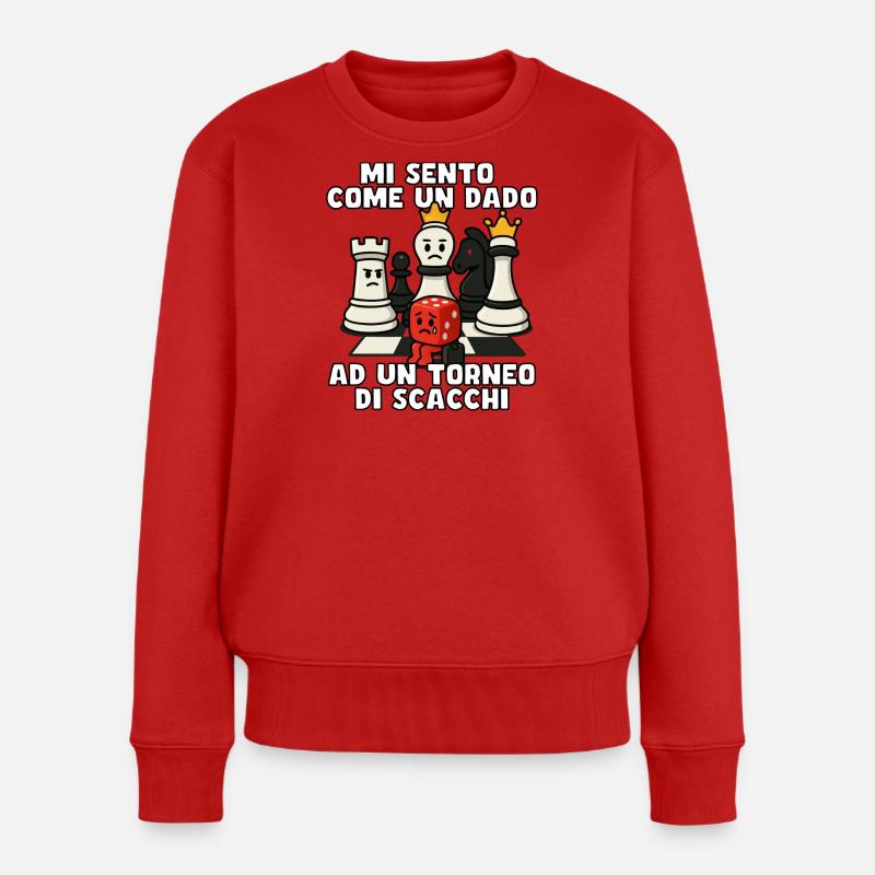 Comme un dé à damier - Pull Premium bio Femme - rouge