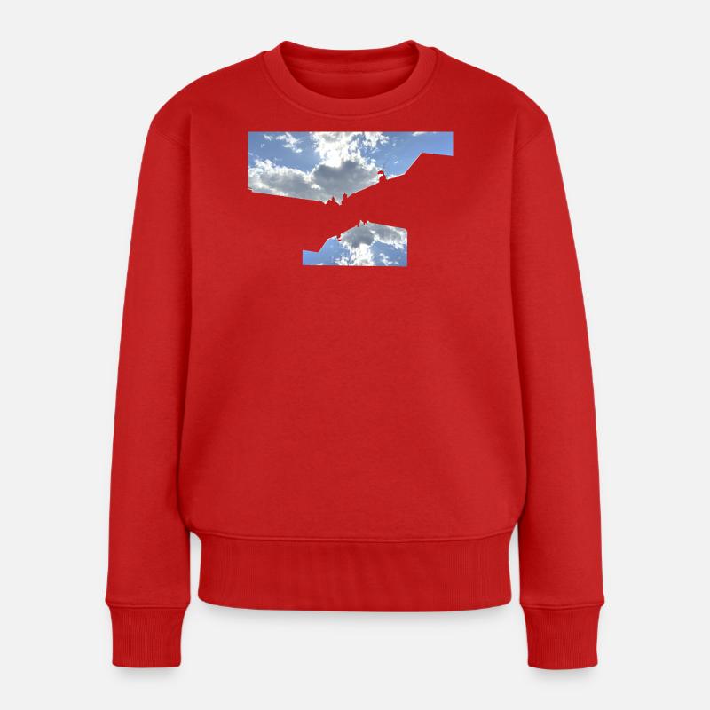 Grafische Skyline - Frauen Premium Bio Pullover - Rot