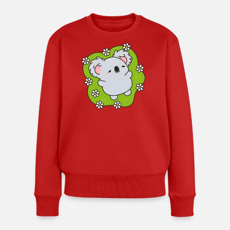 Koala fleuri rêveur - Pull Premium bio Femme - rouge
