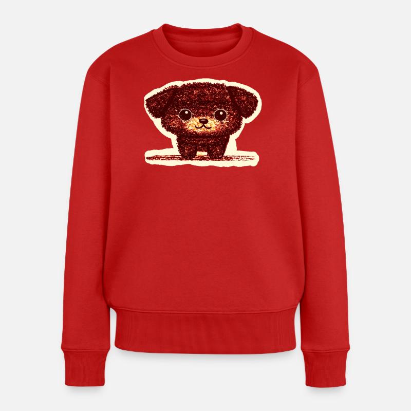 Winziges Hündchen (Rot) - Frauen Premium Bio Pullover - Rot