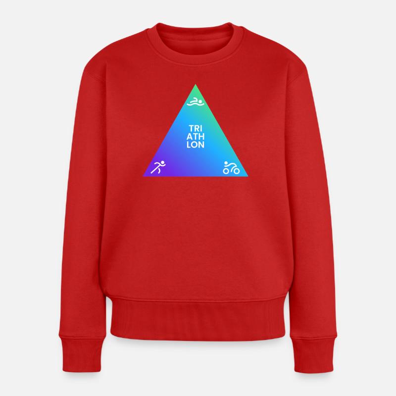 Logo triathlon triangulaire dégradé - Pull Premium bio Femme - rouge