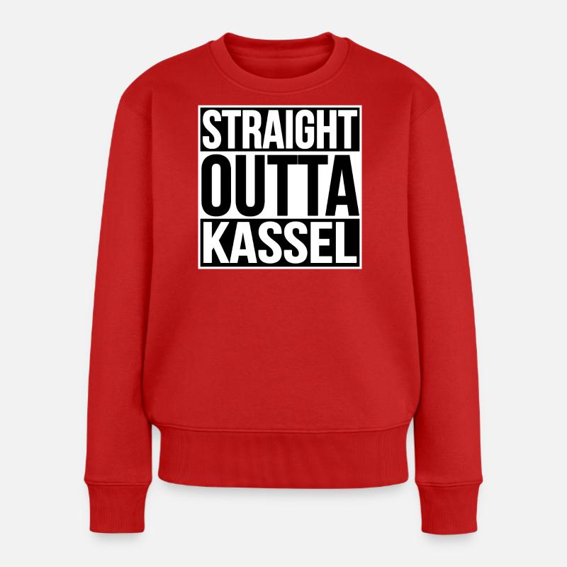 Straight Outta Kassel - Frauen Premium Bio Pullover - Rot