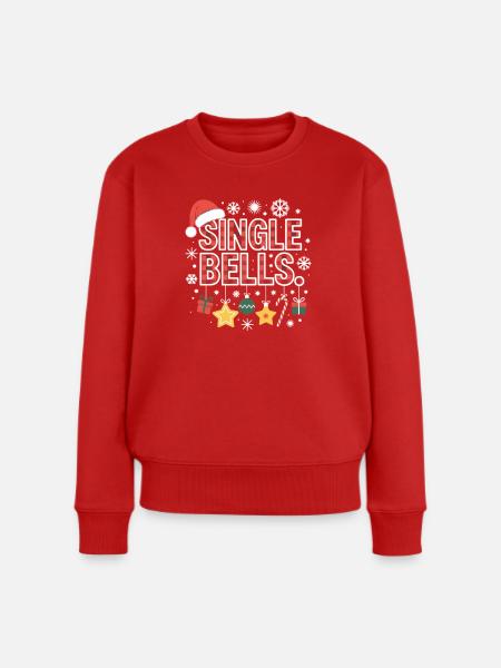 Single Bells Ugly Christmas - Frauen Premium Bio Pullover - Rot