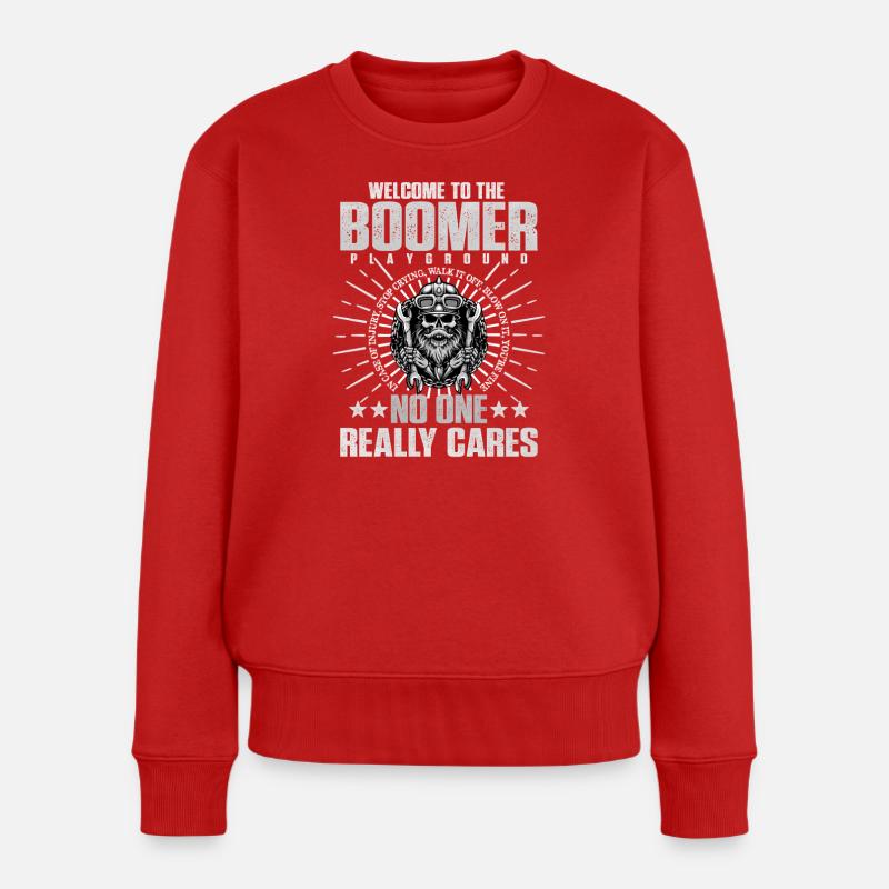 Boomer Paradies Schädel-Design - Frauen Premium Bio Pullover - Rot