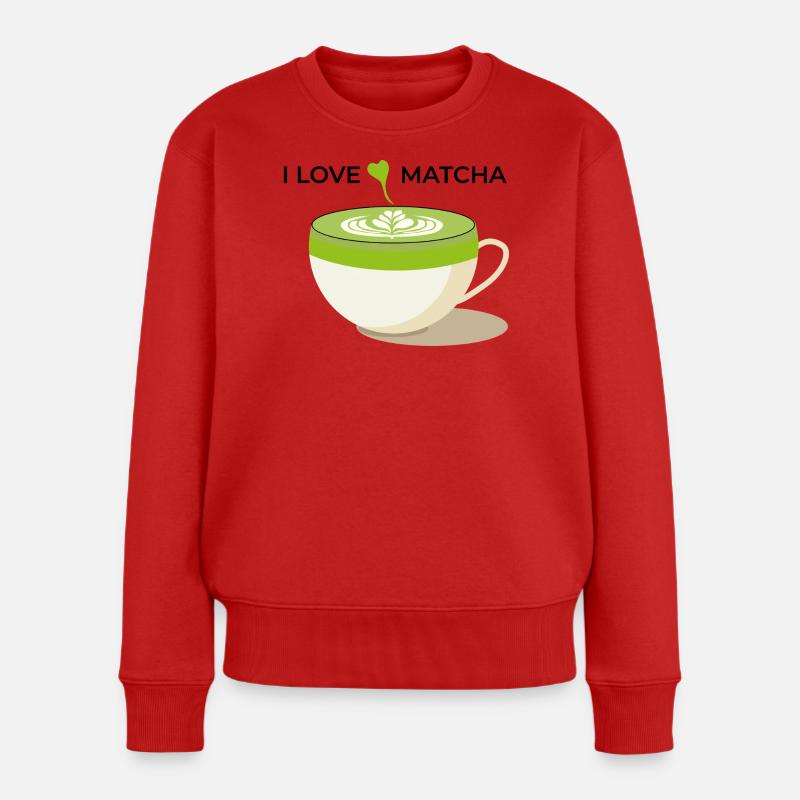 I Love Matcha - Frauen Premium Bio Pullover - Rot
