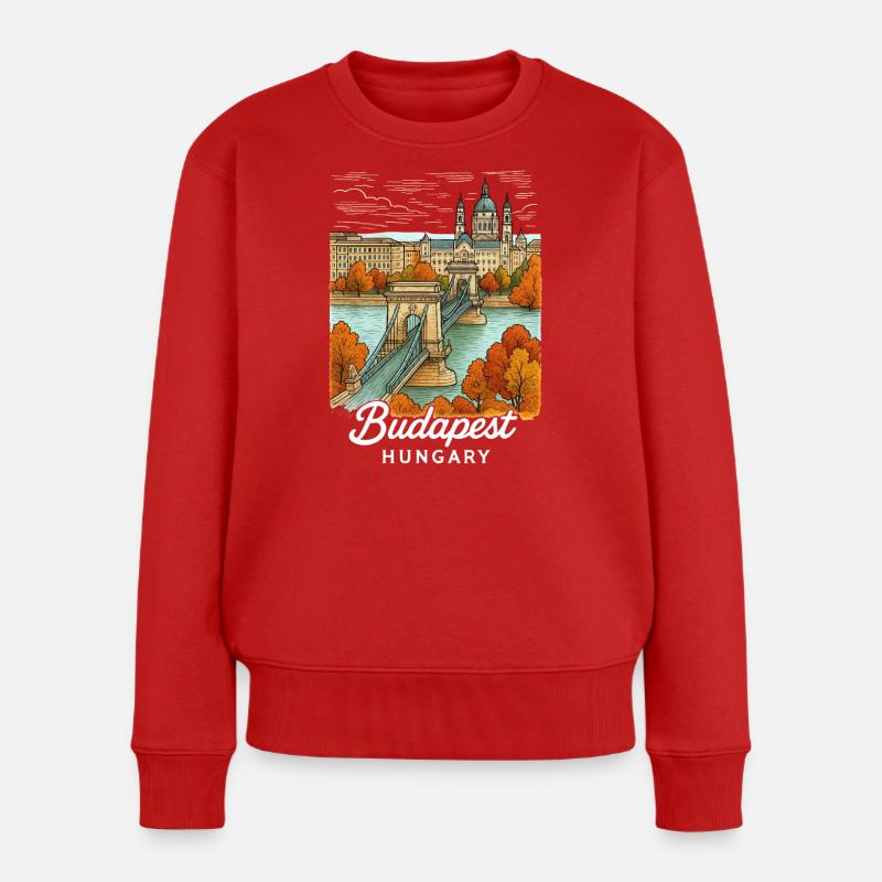 Budapest Ungarn - Frauen Premium Bio Pullover - Rot