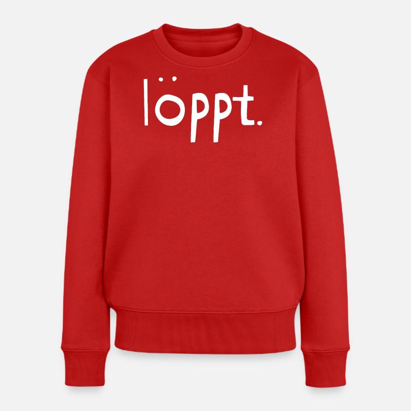 Loeppt-weiss - Frauen Premium Bio Pullover - Rot