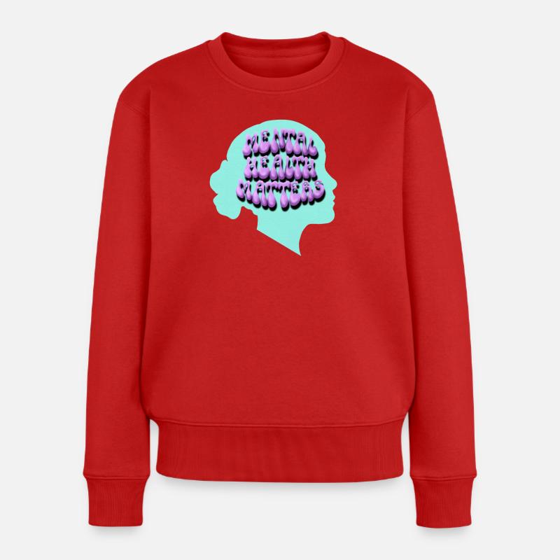Mental Health Matters Pop Art - Frauen Premium Bio Pullover - Rot